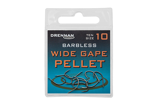 Drennan Wide Gape Pellet Barbless Hooks Size 18**