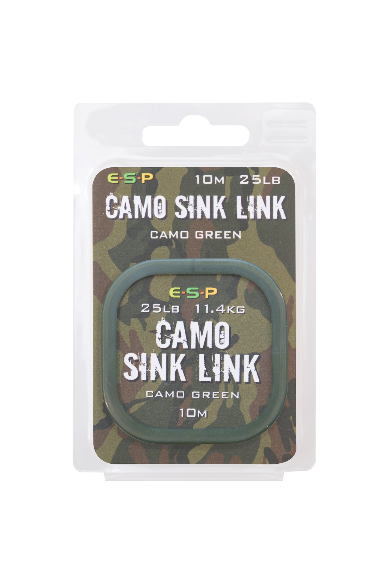 ESP Camo Sink Link Hooklink Green 25lb