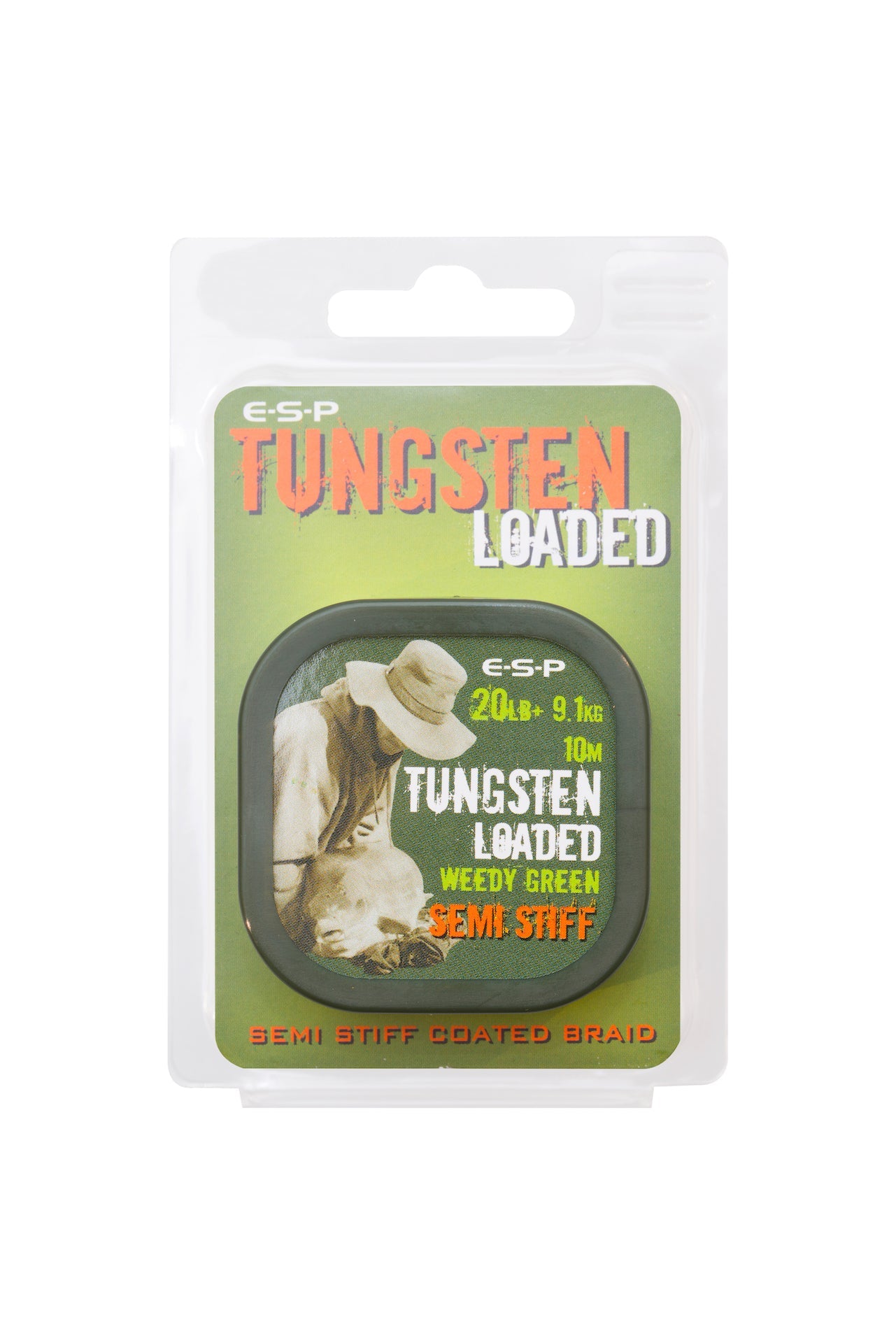 ESP Tungsten Loaded Hooklink 20lb Semi Stiff Weedy Green