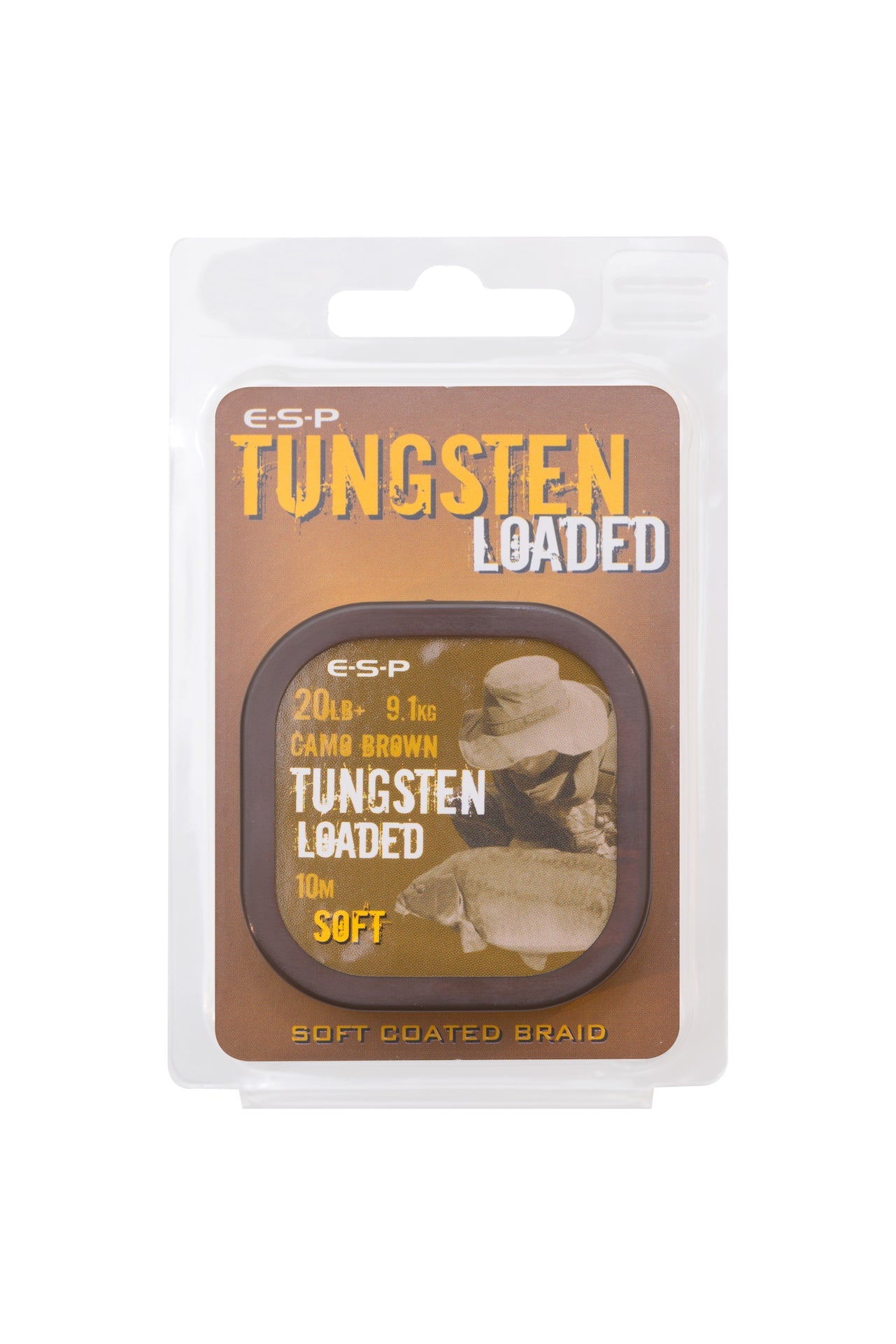 ESP Tungsten Loaded Hooklink 20lb Soft Brown