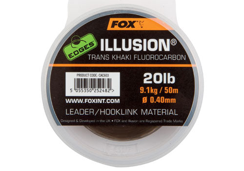 Fox Edges Illusion Leader/Hooklink Trans Khaki 20lb