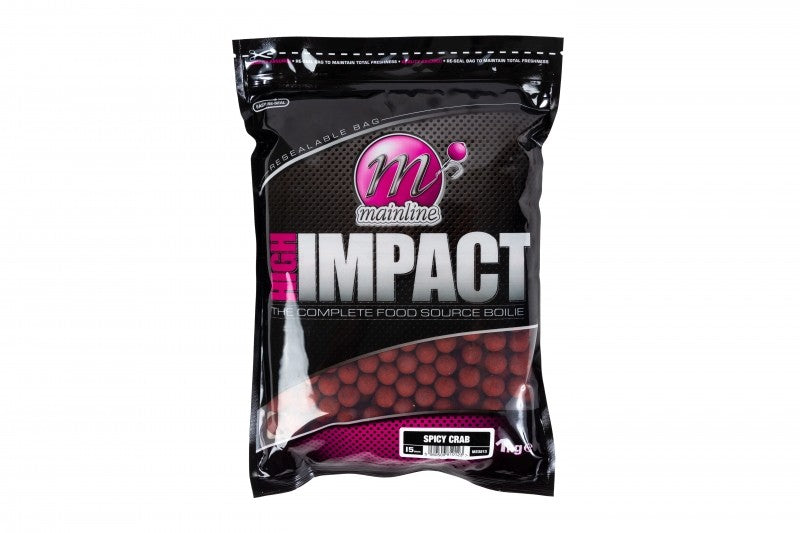 Mainline High Impact 1kg Shelf-Life Boilies - 15mm Spicy Crab